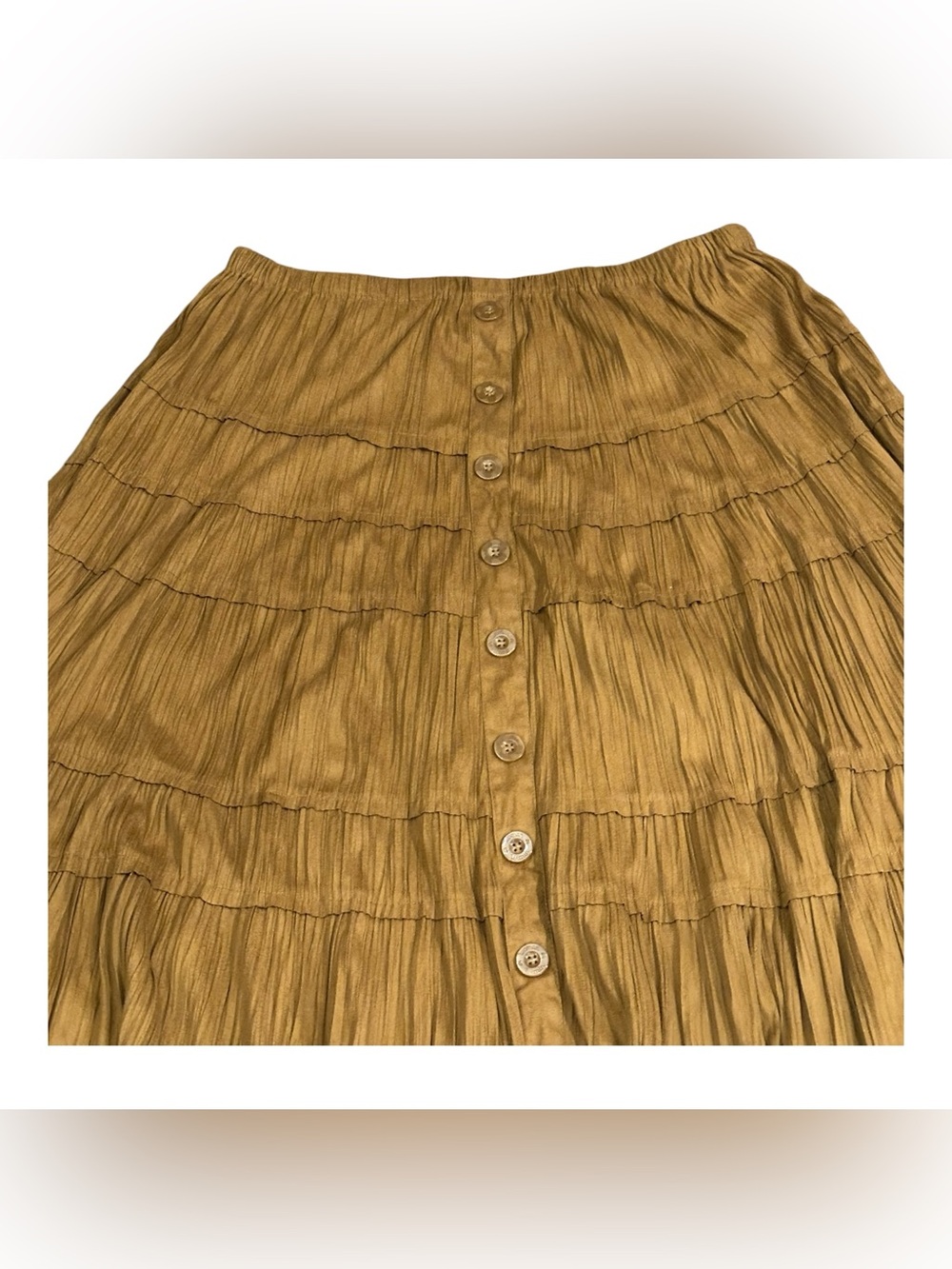 VTG Woman Within 1x Skirt Boho Faux Suede Ruffle Country Western Plus Size Midi